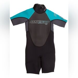 O'Neill Kids Swim Rashguard - Black and Teal